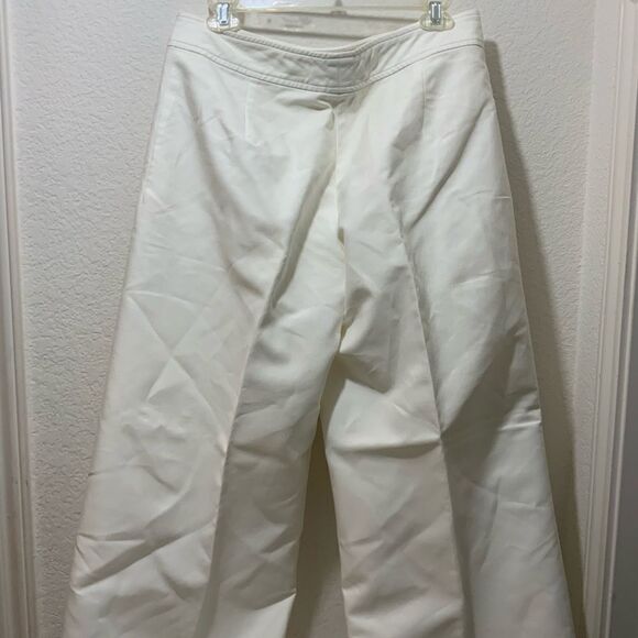 Ralph Lauren Black Label 100% cotton Wide Leg White Pants lined 10 no pockets - Picture 10 of 15